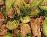 ミニ青梗菜と豚肉の山椒炒め作り方2写真