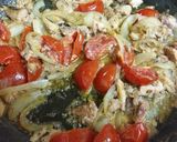 簡単、絶品!鯖とミディトマトのパスタ作り方3写真