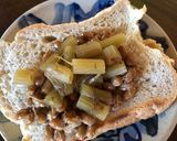 納豆とフキのトースト作り方3写真