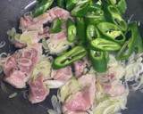 万願寺と豚肩ロースのねぎ塩焼きそば作り方4写真