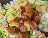 キャベツと油揚げの焼き鳥カレー炒め作り方2写真