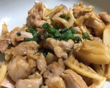 早くて簡単！竹の子と鶏肉の醤油炒め作り方3写真