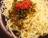 高菜とドライトマトオイル・パスタ作り方2写真