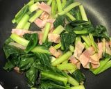 小松菜とベーコンのバターしょう油パスタ作り方2写真