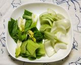 うちの味噌汁　もりもり青梗菜作り方1写真