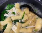 ほうれん草と油揚げのの生姜味噌汁作り方1写真