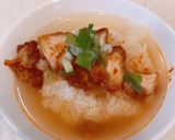 余ったヤンニョムチキンで、スープごはん作り方3写真