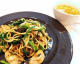 牡蠣とにらのオイスターソース焼きそば作り方8写真