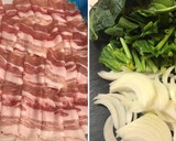 簡単♡ほうれん草と豚肉の塩焼きそば作り方1写真