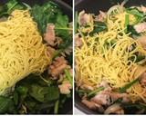簡単♡ほうれん草と豚肉の塩焼きそば作り方3写真
