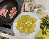 新じゃがとアスパラ、バター醤油炒め作り方2写真