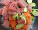 サーモンとマグロのいろどりサラダ作り方1写真