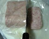 スパムをまな板包丁汚さずカット作り方2写真