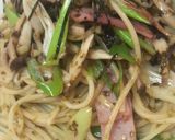 海苔バター♪きのことベーコンの磯パスタ♪作り方4写真