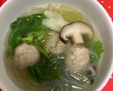 レタスと春雨の肉だんごスープ作り方5写真