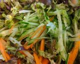 夏にさっぱり、ゴマドレでそうめんサラダ！作り方1写真