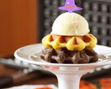 かぼちゃとココアの２色ワッフル作り方18写真