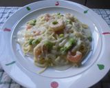 えび＆枝まめのクリームパスタ(^^♪作り方1写真