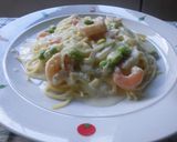 えび＆枝まめのクリームパスタ(^^♪作り方2写真
