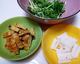 水菜・山芋・油揚げのさっぱり★塩麹和え作り方1写真