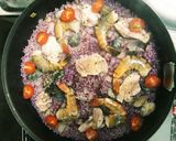 簡単‼フライパンひとつ紫にんじんパエリヤ作り方11写真
