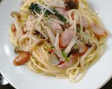 簡単♪きのことほうれん草のスープパスタ♡作り方13写真