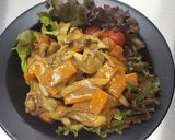 簡単!キノコたっぷり麻婆風唐揚げ作り方5写真