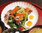 蒸し野菜と豚肉の定食作り方2写真