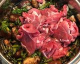 春菊と椎茸のすき焼き作り方2写真