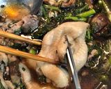 春菊と椎茸のすき焼き作り方3写真