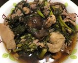 春菊と椎茸のすき焼き作り方4写真