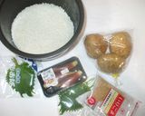 茗荷じゃが芋ご飯♪簡単炊き込みご飯作り方1写真