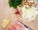 大葉ベーコンしめじのペペロンチーノ☆★作り方1写真