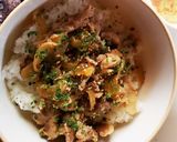 男飯☆レンジで簡単『豚コマ生姜焼丼』作り方4写真
