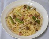 アスパラ、シメジ&ベーコンのパスタ作り方7写真