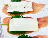 ささみ梅しそチーズ巻き♪作り方3写真