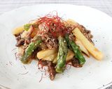 レンジで！じゃがいもとアスパラの牛肉炒め作り方6写真
