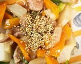 全てレンジ大根味噌ケチャ豚こま青椒肉絲風作り方17写真