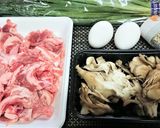 【豚こまと炒り卵のガーリックオニオン】作り方1写真