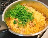 サバ缶大葉で和風パスタ1つの鍋でOK作り方3写真