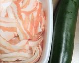 ズッキーニの、ぶたにく巻き巻き作り方1写真