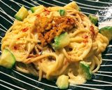 小豆島野菜と壱岐島の生うにクリームパスタ作り方8写真