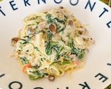 ほうれん草きのこベーコンのクリームパスタ作り方10写真