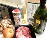 マッシュルームで白いビーフストロガノフ作り方1写真