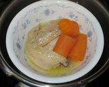 圧蒸しスープ鶏手羽人参作り方4写真
