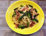 簡単♫ベーコンとアスパラの和風パスタ作り方8写真