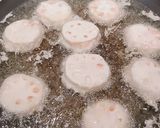 蓮根の明太&鶏ひき肉挟み揚げ作り方5写真