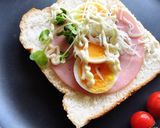 しらす&たまごハム+かいわれ大根トースト作り方1写真