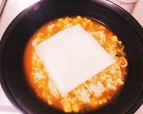 辛ラーメンのスープで　チーズ雑炊作り方3写真
