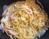 しめじとベーコンの麺つゆワンパンパスタ作り方5写真